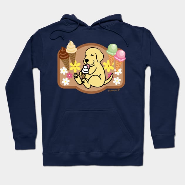 Yellow Labrador Ice Cream Lover Hoodie by HappyLabradors